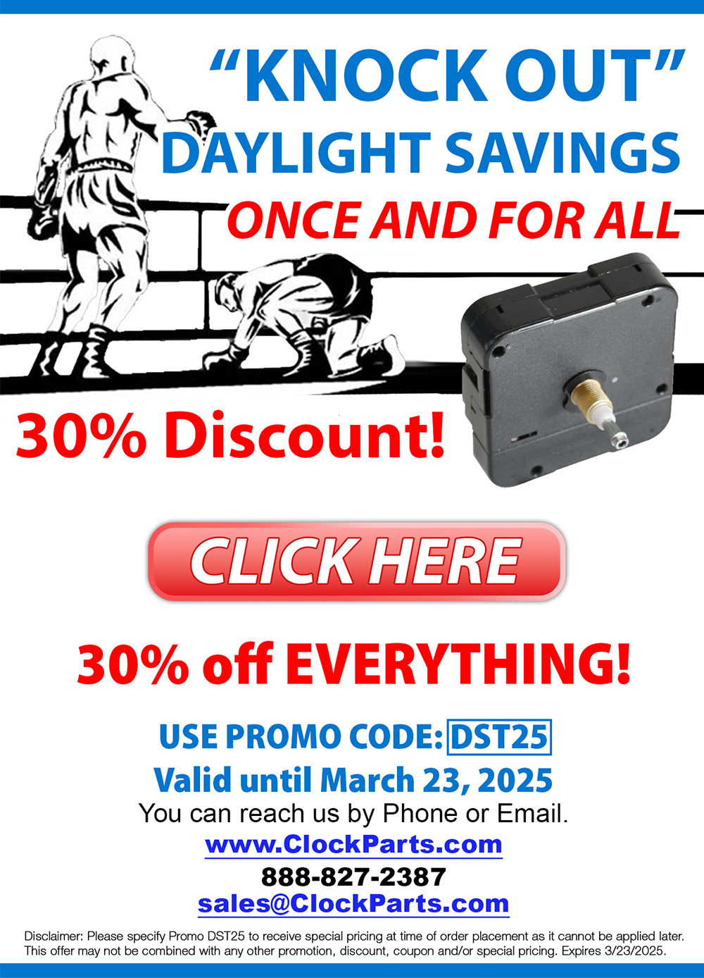 Clock Parts 30% OFF - Spring Forward Sale