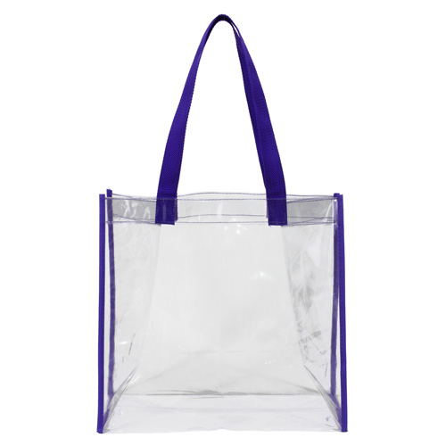 12 W x 12 H x 6 ARETE Clear Vinyl Stadium Compliant Tote Bag with  Zipper - Innovation Line