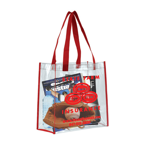 12” W x 12” H x 6” Clear Vinyl Stadium Compliant Tote Bag with