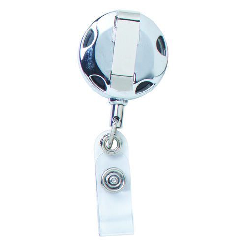 Promotional 32 Cord Round Chrome Solid Metal Sport Retractable