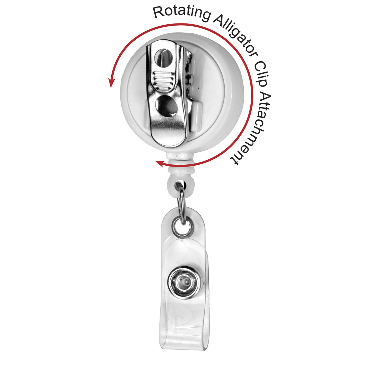 BELLEFONTAINE VL 30 Cord Round Retractable Badge Reel and Badge Holder  with Rotating Alligator Clip Attachment - Innovation Line