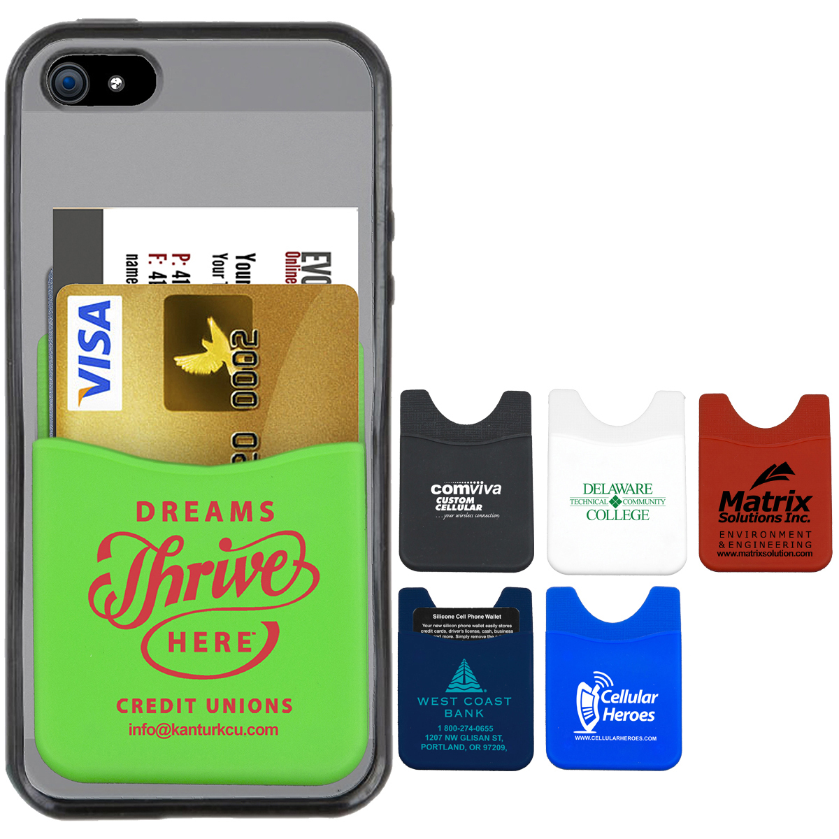 Advertising 3M Silicone Smart Wallet Cell Phone Card Holders