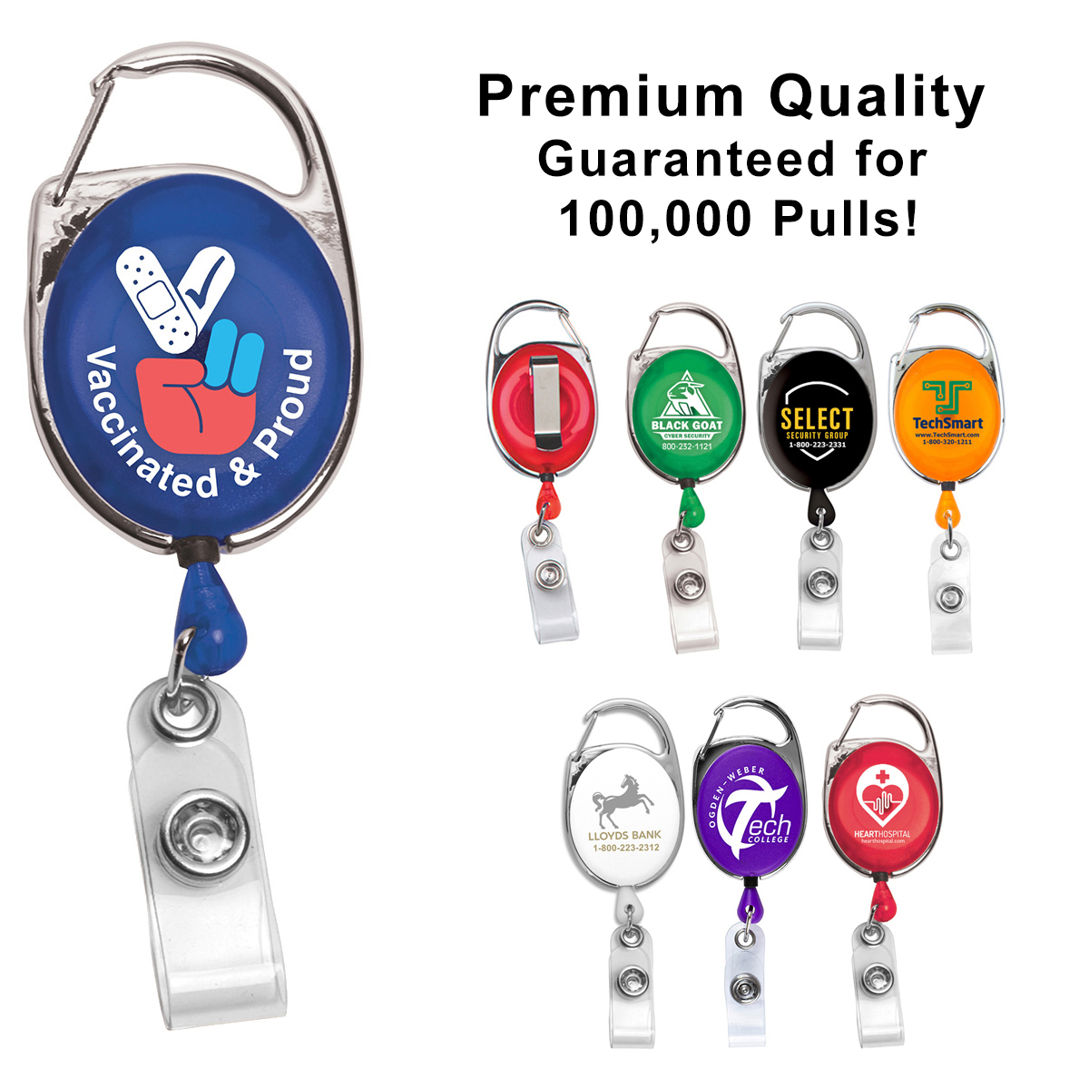 OBERLIN 30 Cord Retractable Carabiner Style Badge Reel and Badge Holder  (Patent D539,122) - Innovation Line