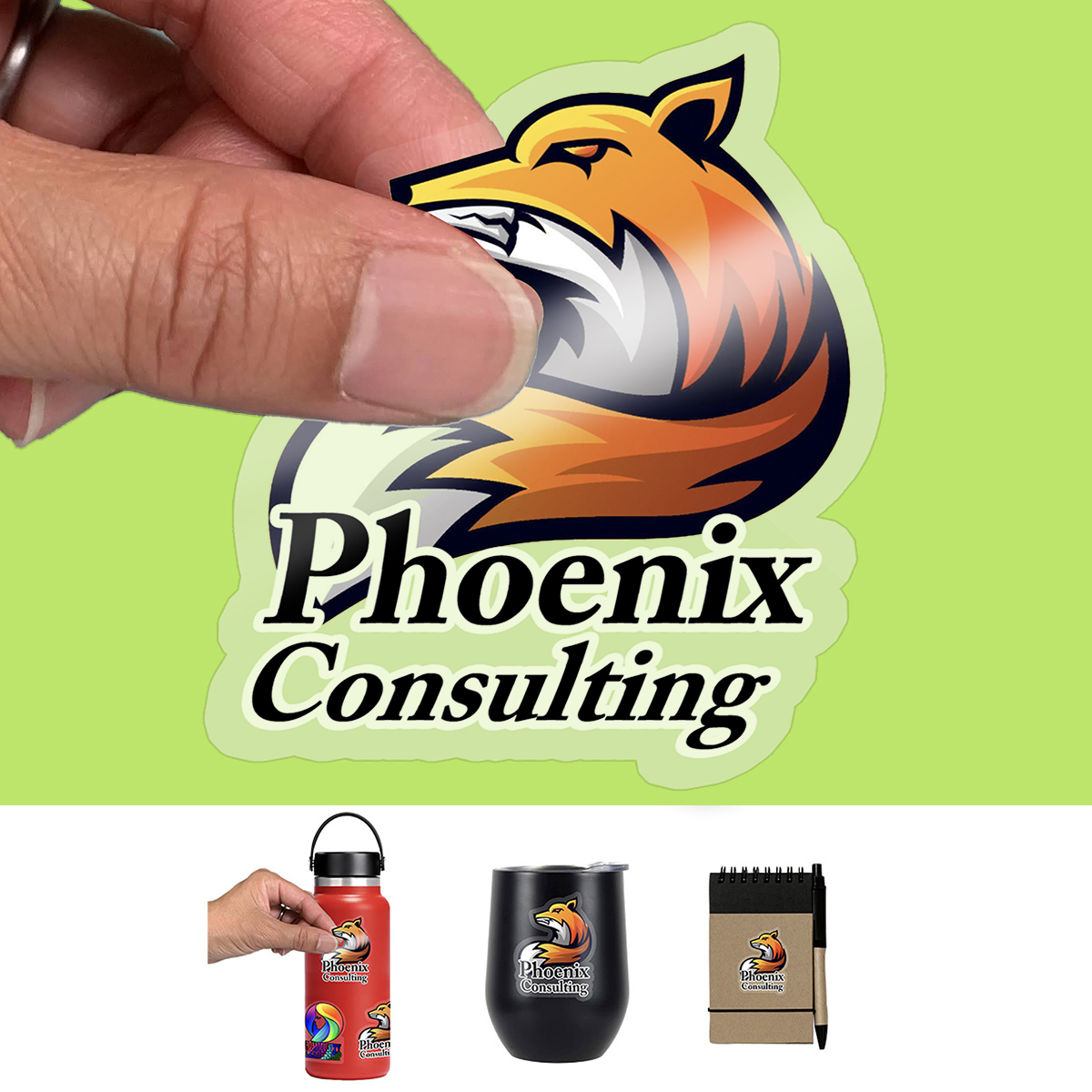 “CUSTOMCUT™” CLEAR 9.1 sq inch to 16 sq. inch Full Color Custom Shape