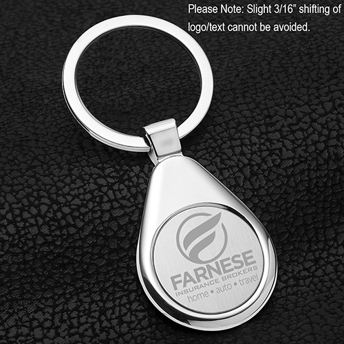 "RAINDROP" Economy Laser Engraved Metal Keyholder