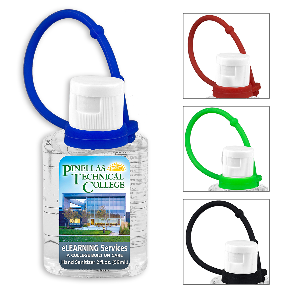 "SANPAL XL CONNECT" 2 oz Hand Sanitizer Antibacterial Gel with Colorful Silicone Carry Leash 