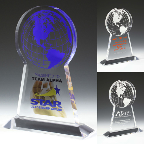 2061S (Screen Print), 2061L (Laser), 2061P (4Color Process) - Tall Globe Award