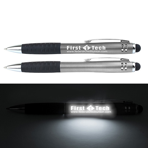 "THE CARDIFF S" Laser Logo Light Up Stylus Pen