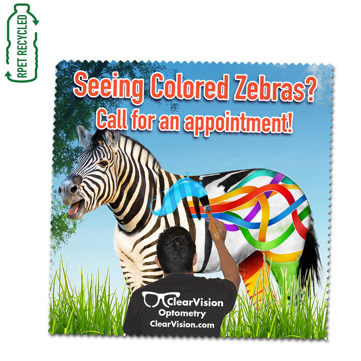 "The Full Color Napier " - 5” x 5 ” Full Color Sublimation Microfiber Cleaning Cloth & Screen Cleaner