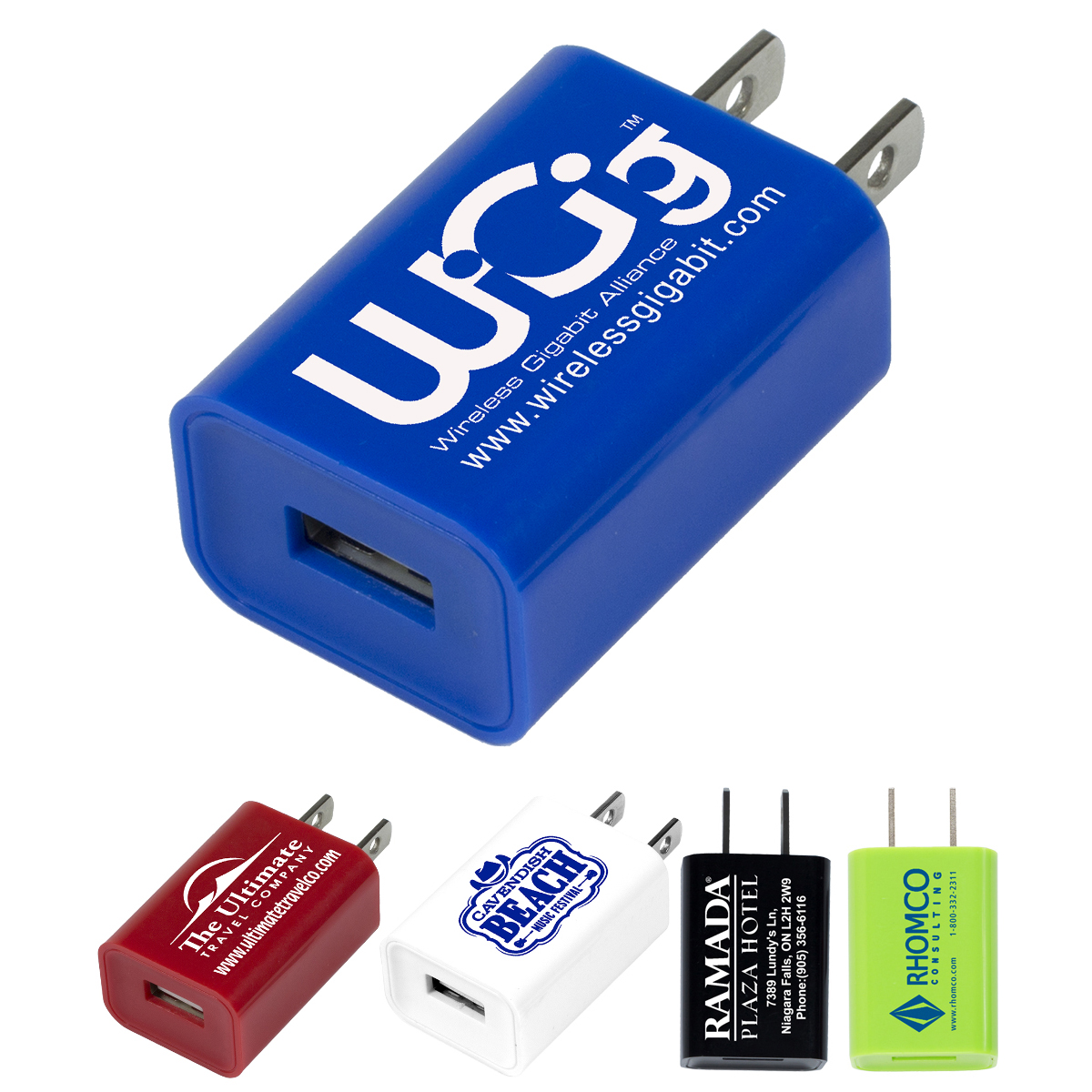 "Hamburg" UL Listed USB Wall Charger & AC Adaptor - Spot Color (UL File E490050)