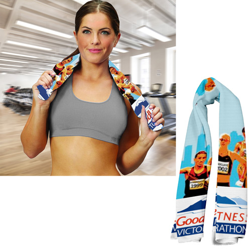 "THE FULL COLOR SUBLIMATION RAINIER" Cooling Towel - 12” x 32” - Overseas Production