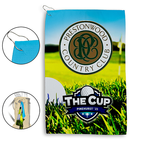 "The Eagle" Full-Color Waffle Weave Golf and Sports Towel