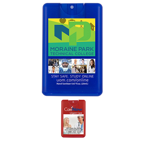 “SanCard” 20 ml. Antibacterial Hand Sanitizer Spray in Credit Card Shape Bottle (PhotoImage ® Full Color)