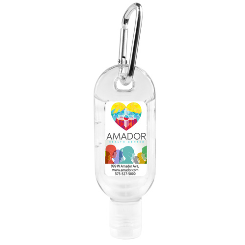"SANGO L" 1.8 oz Hand Sanitizer Antibacterial Gel in Flip-Top Bottle with Carabiner(PhotoImage Full Color)