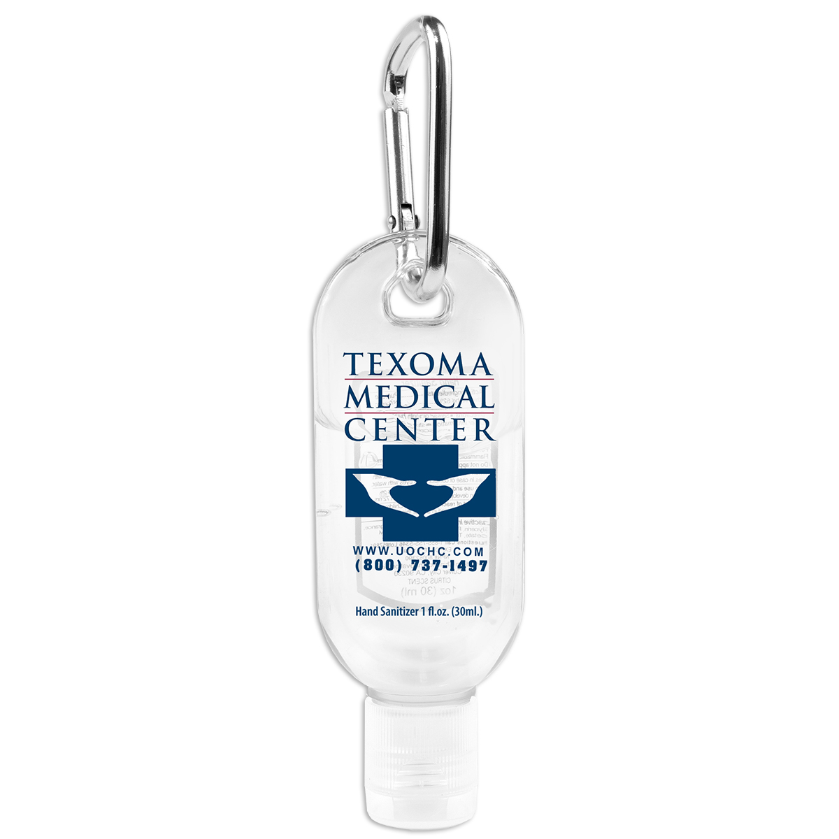 “SanGo” 1.0 oz Hand Sanitizer Antibacterial Gel in Flip-Top Bottle with Carabiner