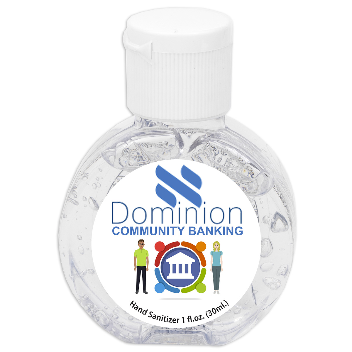 “CirPal” 1 oz Compact Hand Sanitizer Antibacterial Gel in Round Flip-Top Squeeze Bottle 