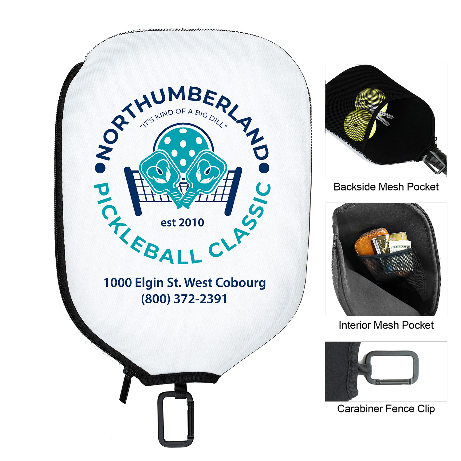 &ldquo;THE KITCHEN&rdquo; Two Pocket Fence Hanger Pickleball Paddle Cover