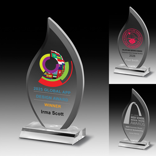 7503-2S (Screen Print), 7503-2L (Laser), 7503-2P (4Color Process) - Multi-Faceted Acrylic Award - 7 3/4"