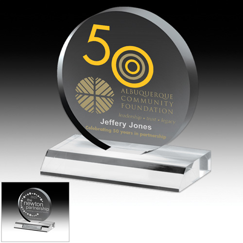 7504G-2S (Screen Print), 7504G-2L (Laser) - Globe Award - 5" Dia