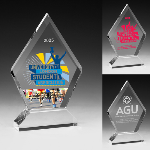 7570S (Screen Print), 7570L (Laser), 7570P (4Color Process) - Multi-Faceted Acrylic Award  - 6” x 7 1/2”