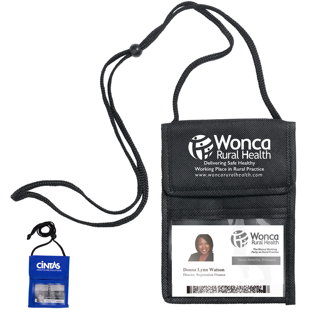 "NETWORKER" Non-Woven Econo 5 Function Tradeshow Badgeholder and Neck Wallet