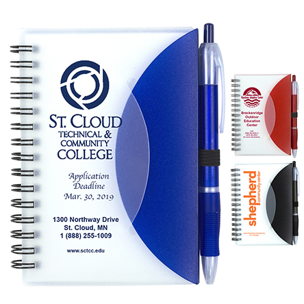 "CUPERTINO" Stylish Spiral Notepad Notebook with Matching Color Pen