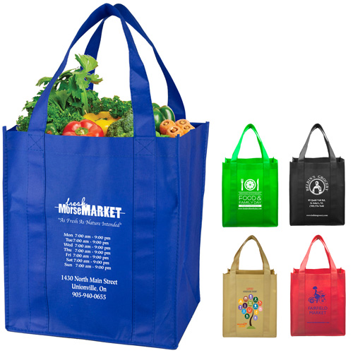 13" W x 14-1/2" H -"SUPER MEGA" Grocery Shopping Tote Bag