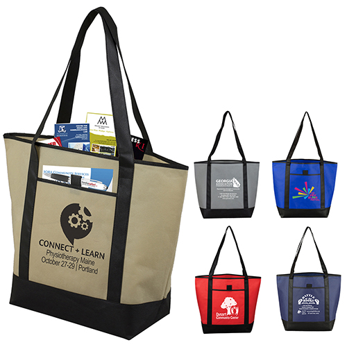 17-1/2" W x 13-1/2" H x 6" D - "The CITY" Convention, Corporate, Travel, Beach and Boat Tote Bag