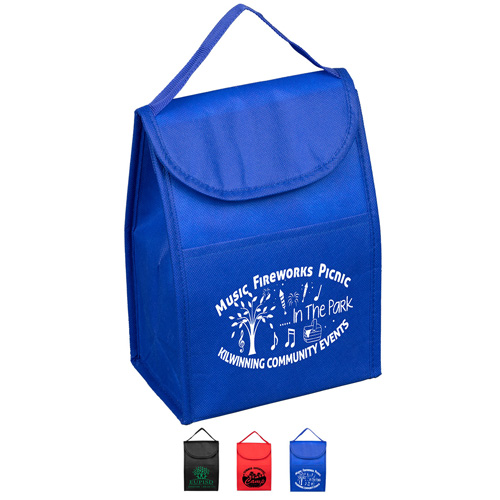 "ARCTIC CHILL" Tall Insulated Cooler Lunch Tote with Hook & Loop Closure