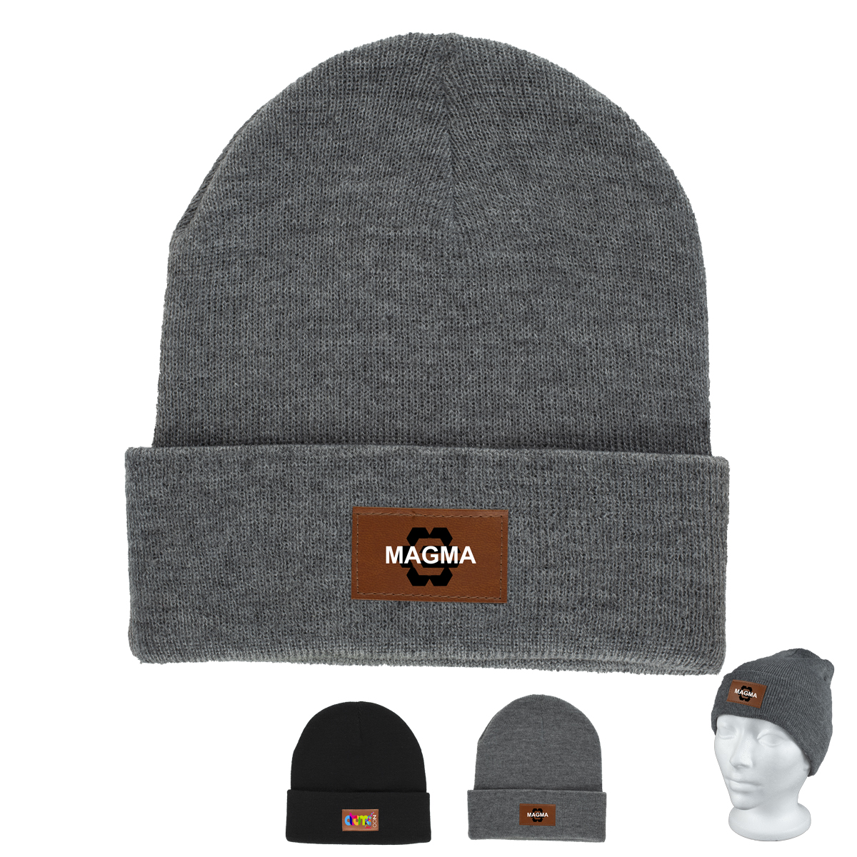 "TIBURON" Fashion and Performance Knit Cuffed Beanie with Patch