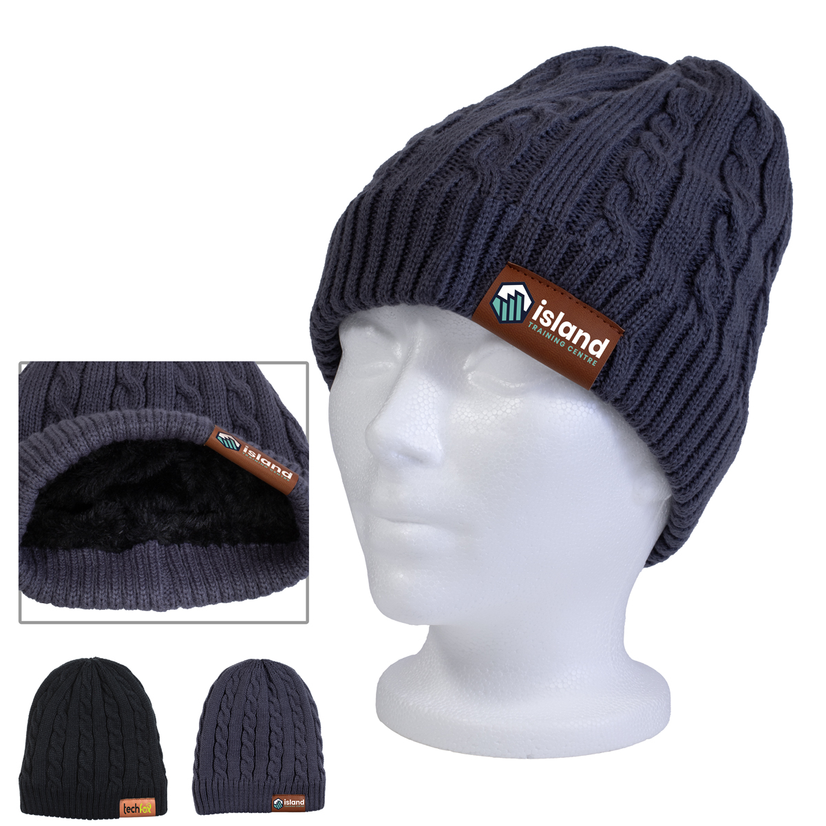 "THE COZY" Cable Knit Beanie With Fluffy Soft Lining