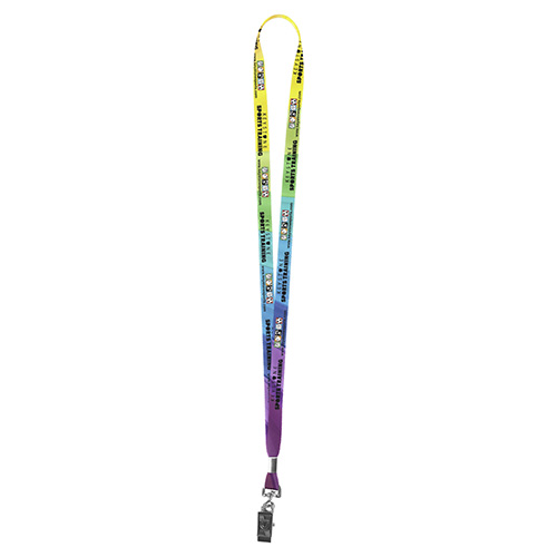 1/2" Textured Polyester Multi-Color Sublimation Lanyard