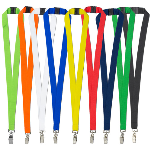 "OWEN" 3/4" Blank Lanyard with Breakaway Safety Release Attachment - Bulldog Clip