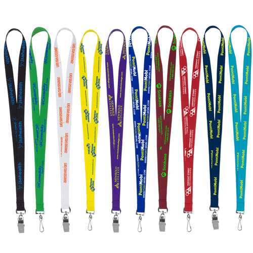 "AURORA" 3/4" Super Soft Polyester Silkscreen Lanyard (Overseas Production 8-10 Weeks)