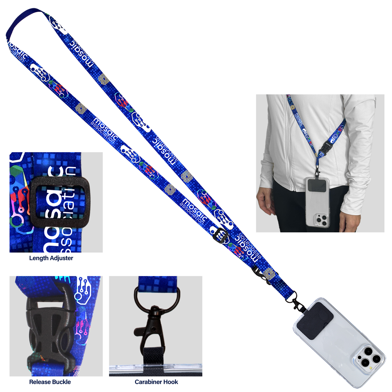 Pocket-Free Crossbody Cell Phone Lanyard - Full Color Sublimation Import Air Ship Door To Door