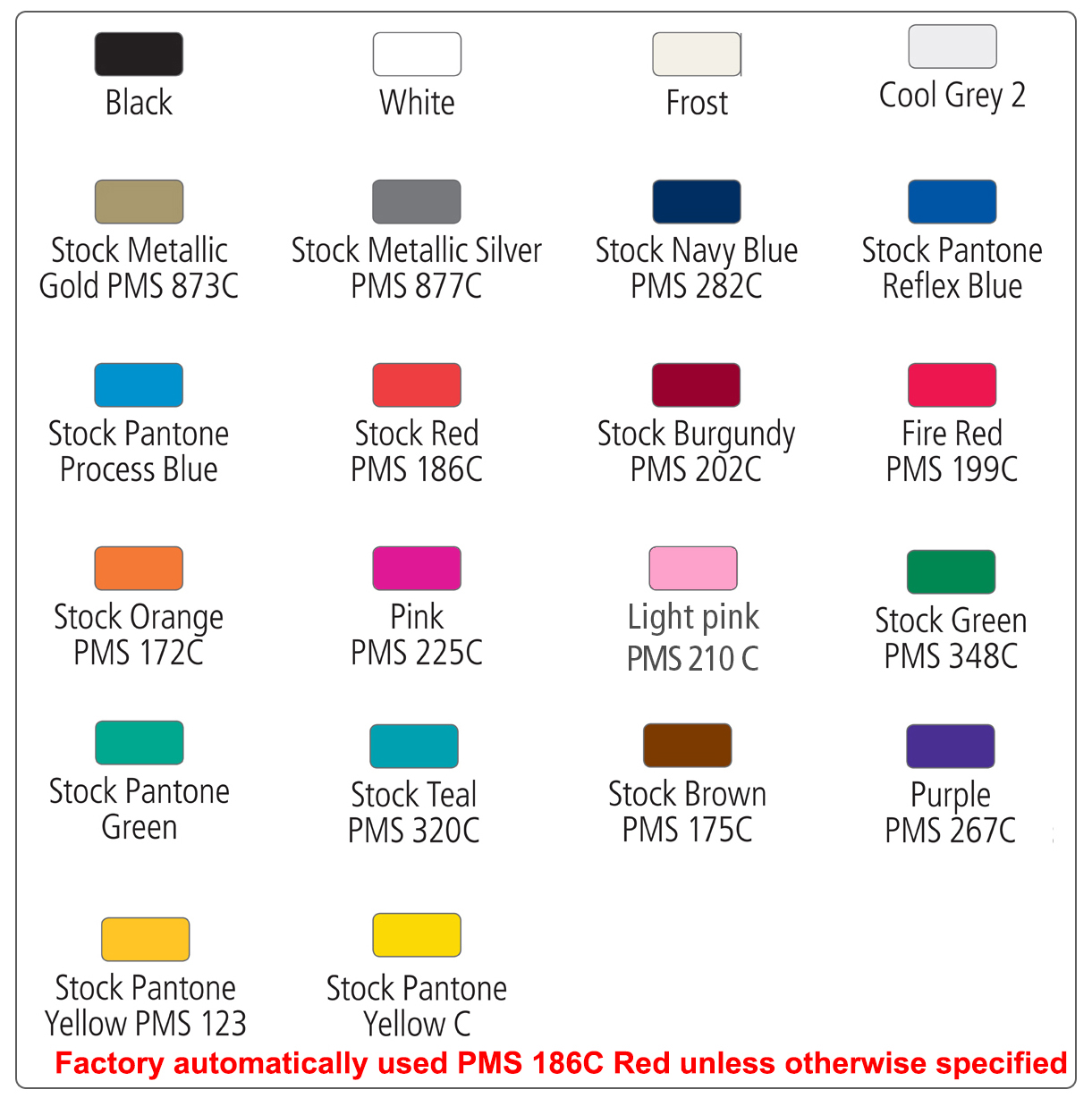 PMS COLORS & CHARGES
