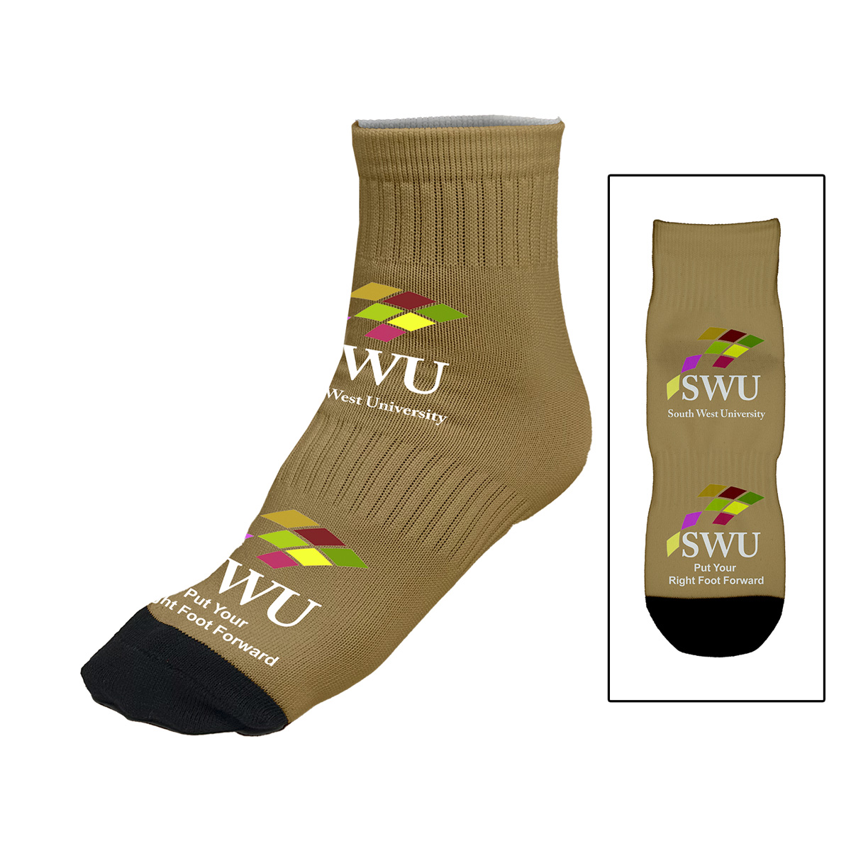 "SPORTY" Women's Full Color Sublimation Low-Cut Ankle Crew Socks (Pair)