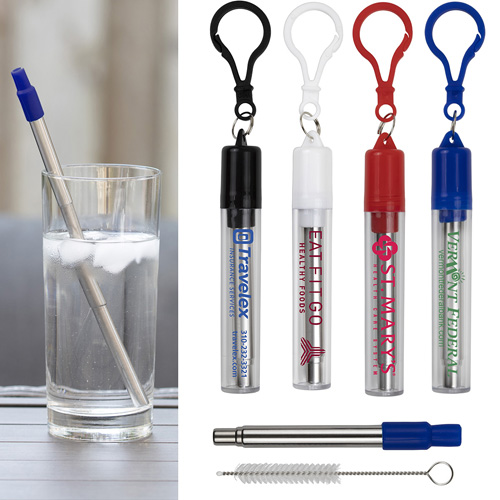 "ECO-COLLAPSIBLE STRAW" 8" Reusable Stainless Steel Straw