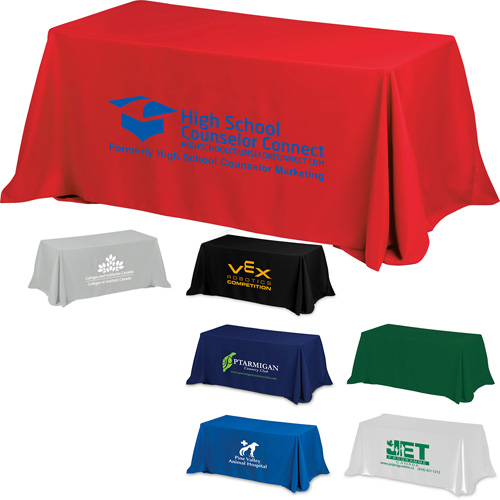 "ZENYATTA SIX" 4-Sided Throw Style Table Covers & Table Throws (Spot Color) / Fits 6 ft Table