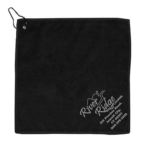 "THE WEDGE" 300GSM Heavy Duty Microfiber Golf Towel with Metal Grommet and Clip 12" x 12"