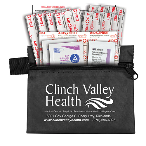 "DOC" 19 Piece Healthy Living Pack Components inserted into Zipper Pouch