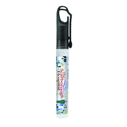 "SPRAYCLIP" 10 ml. Antibacterial Hand Sanitizer Spray Pump Bottle with Carabiner Clip Cap(PhotoImage Full Color)