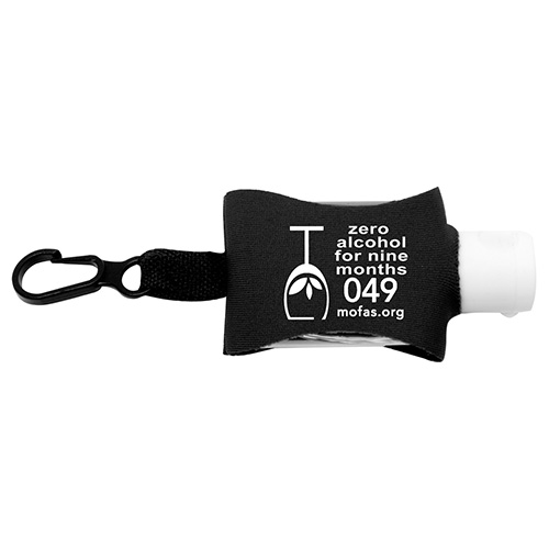 "SANPAL SLEEVE" 0.5 oz Hand Sanitizer Antibacterial Gel in Clip-On Neoprene Sleeve Cover