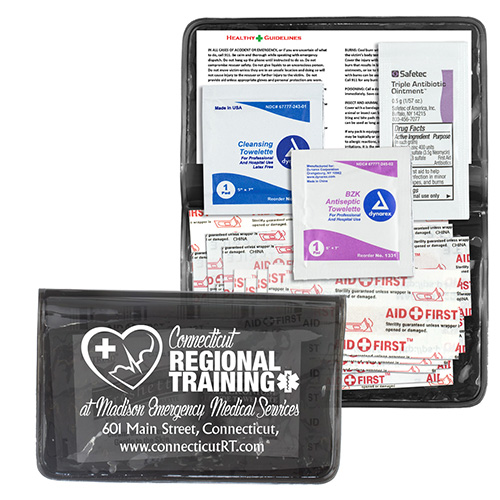 "HEAL-ON-THE-GO XL" 15 Piece Economy First Aid Kit in Colorful Vinyl Pouch
