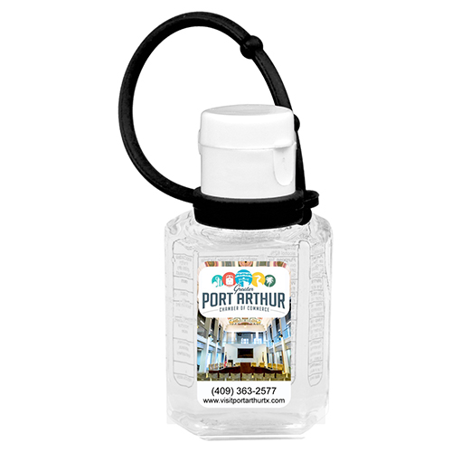 "SANPAL CONNECT" 1.0 oz Compact Hand Sanitizer Antibacterial Gel in Flip-Top Squeeze Bottle with Colorful Silicone Leash