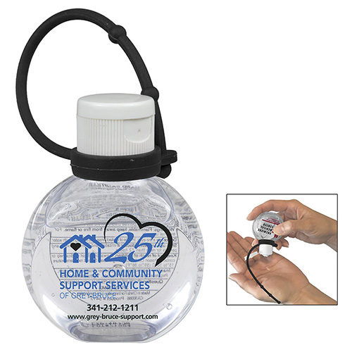 "SANTIAGO SC" 1 oz.Hand Sanitizer Antibacterial Gel with Adjustable Silicone Carry Strap - Spot Color Direct Print