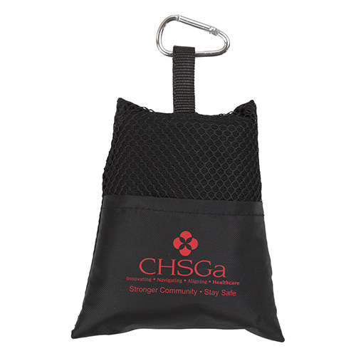 “Cool-n-Go” Full Size (12” x 32”) Cooling Towel in Carabiner Pouch.