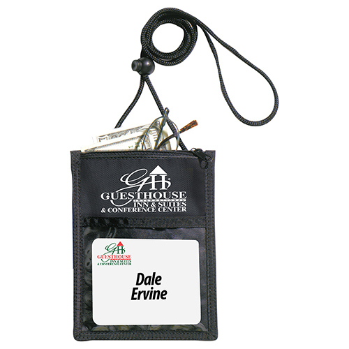 "CLOSER" 420D Polyester 5 Function Tradeshow Badgeholder and Neck Wallet