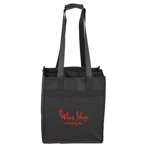 10" W x 11" H -  "THE SONOMA" 6 Bottle Wine Tote Bag