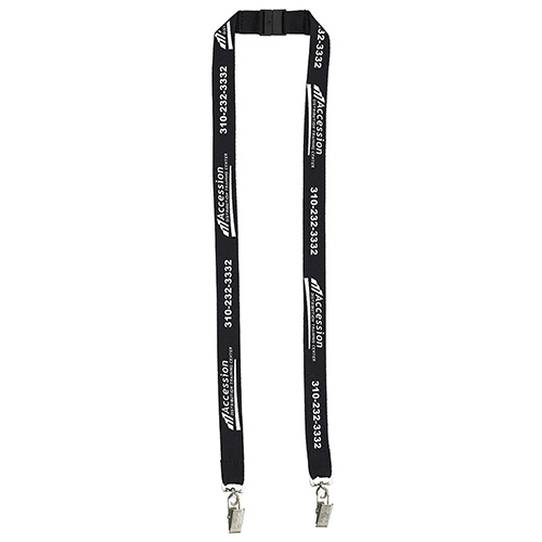 "RICARDO" 3/4" Dual Attachment Polyester Silkscreen Lanyard with FREE Breakaway Safety Release